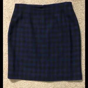 Jones New York Plaid Skirt Sz 16 Cozy soft 92% Worsted Wool Classic Pencil Tweed